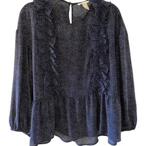 H&M Printed Ruffle Blouse - Sz 12